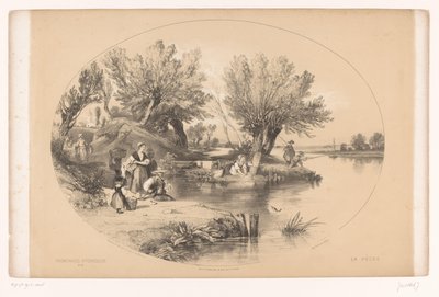 Pescadores junto a un lago
Paseos pintorescos (título de la serie)
Promenades pittoresques (título de la serie en el objeto) de Louis Julien Jacottet