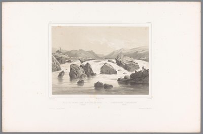 Pescadores de salmón en el río Kassa en Halland Pêche du saumon dans la rivière de Kassa à Halland / Laxefiskeriet i Kassaelven, Halland (título sobre el objeto) Rostros en Escandinavia (título de la serie) Vues du Nord. Gamuza (título de la serie) de Louis Julien Jacottet