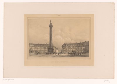 Vista de la Colonne Vendôme
Colonne de la Place Vendôme (título en el objeto)
Rostros en París y sus alrededores (título de la serie)
París (título de la serie en el objeto) de Louis Julien Jacottet