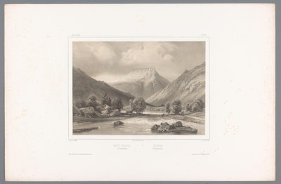 Vista del Gaustatoppen en Telemark Mont-Gousta en Tellemarken / Gousta. Tellemarken (título sobre objeto) Rostros en Escandinavia (título de la serie) Vues du Nord. Noruega (título de la serie) de Louis Julien Jacottet