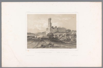 Vista de las ruinas de Koldinghus Les ruines du château de Colding / Ruiner of Koldinghuus (título sobre el objeto) Rostros en Escandinavia (título de la serie) Vues du Nord. Danemarck (título de la serie) de Louis Julien Jacottet