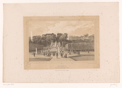 Vista del castillo de Saint-Cloud en el parque de Saint-Cloud
Vue générale de la Cascade, du grand Jet et du Château (título en el objeto)
Vistas de París y sus alrededores (título de la serie)
St. Cloud (título de la serie en el objeto) de Louis Julien Jacottet