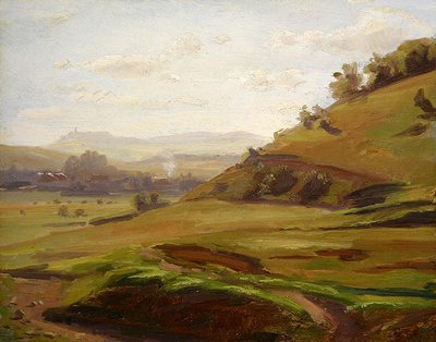 Vista desde la pendiente del Doernberg hacia Burghasungen de Louis Kolitz