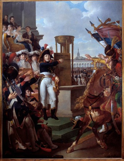 Napoleón Bonaparte proclamando la República Cisalpina en Milán de Louis Lafitte