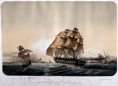 Fragata de segunda fila en Gibraltar de Louis Le Breton