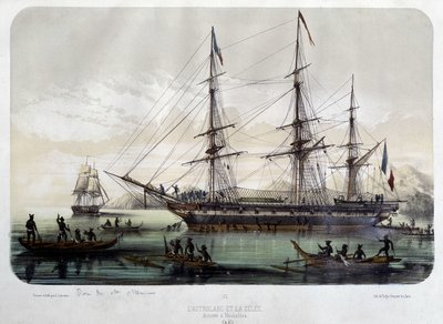 El Astrolabe (nuevo nombre del “Shell”) y el Zelee, barcos de Jules Dumont d