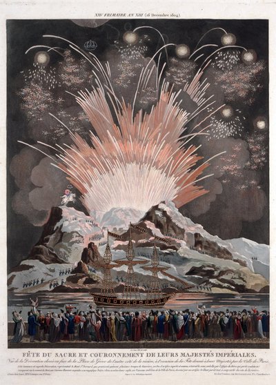 Fiestas en la Coronación de Napoleón de Louis Le Coeur