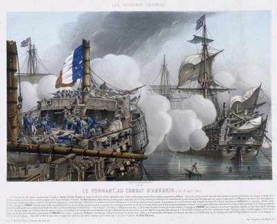 Barcos famosos: El Tonnant, en la batalla de Aboukir (o batalla del Nilo). de Louis Le Breton