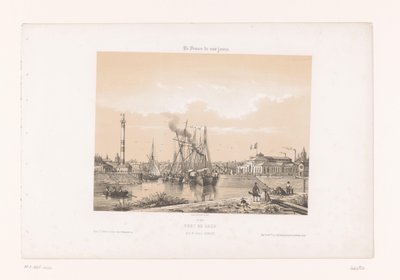 Vista de Caen desde el Cours Caffarelli
Port de Caen, pris du Cours Caffarelli (título en el objeto)
Francia contemporánea (título de la serie)
La France de nos jours (título de la serie en el objeto) de Louis Le Breton