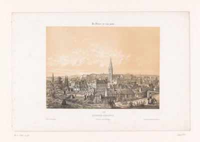 Vista de Quimper desde la colina
Quimper-Corentin. Vue prise de la Montagne (título en el objeto)
Francia contemporánea (título de la serie)
La France de nos jours (título de la serie en el objeto) de Louis Le Breton