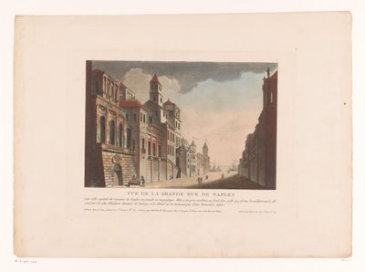 Vista de una calle en Nápoles Vue de la Grande Rue de Naples (título sobre objeto) Paisajes urbanos en Italia, España y Egipto (título de la serie) de Louis Lecoeur
