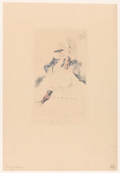 Saludo bailarina de cancan le salut militar de Louis Legrand (signed by artist)