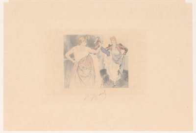Dos bailarines de cancán con las piernas levantadas
El cruce de Louis Legrand (signed by artist)