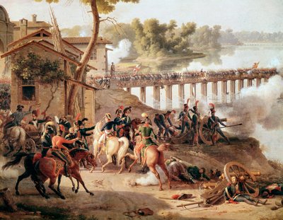 Napoleón Bonaparte dando órdenes durante la Batalla de Lodi de Louis Lejeune