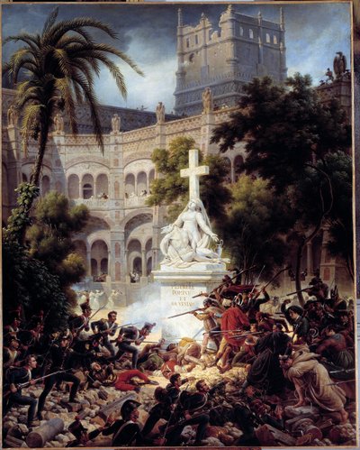 Sitio y captura de Zaragoza: asalto al monasterio de San Engracia el 8 de febrero de Louis Lejeune