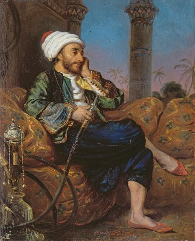 Un hombre egipcio fumando una pipa de agua de Louis Leopold Boilly