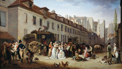 Llegada de la diligencia al patio de Messageries de Louis Leopold Boilly