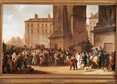 Salida de reclutas en la Puerta Saint Denis en París para luchar en las guerras napoleónicas de Louis Leopold Boilly