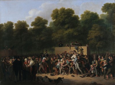 Distribución de vino y comida en los Campos Elíseos con motivo del Rey... de Louis Leopold Boilly
