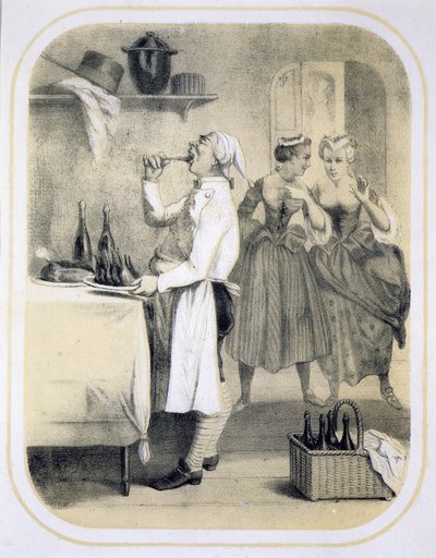La gula en la cocina, de una serie de grabados que representan los Siete Pecados Capitales, c.1850 de Louis Leopold Boilly