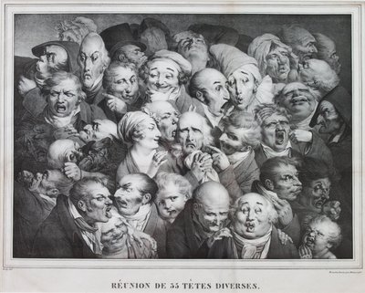 Grupo de Treinta y Cinco Cabezas, 1825 de Louis Leopold Boilly