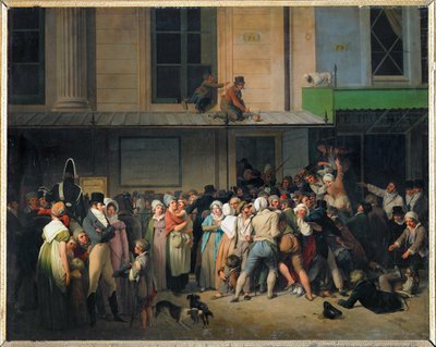 Entrada para un espectáculo gratuito en el teatro Ambigu-Comique ... de Louis Leopold Boilly