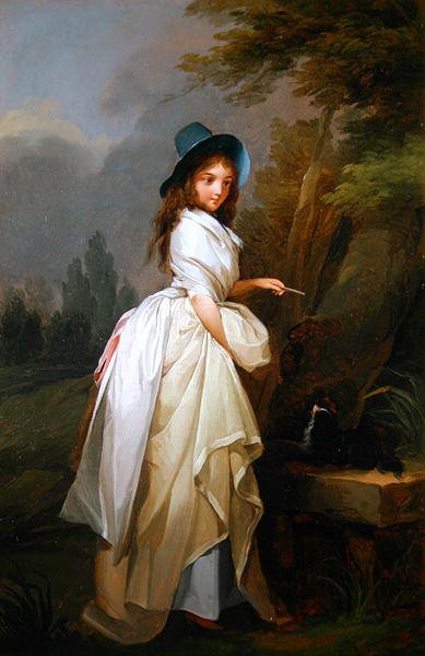Dama Jugando con su Perro de Louis Leopold Boilly