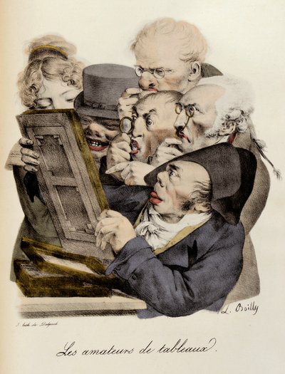 Amantes de las pinturas. Grabado de Louis-Leopold Boilly de Louis Leopold Boilly