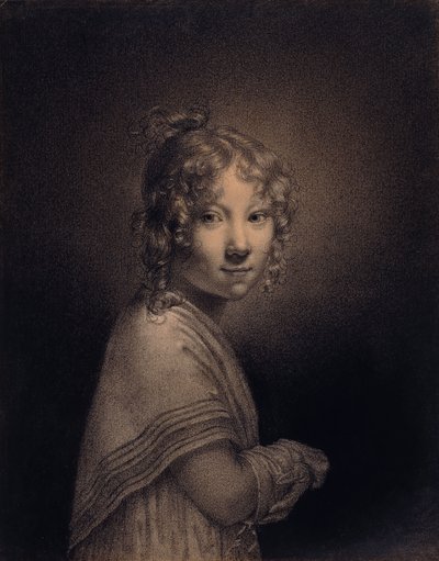 Retrato de una niña, medio cuerpo de Louis Leopold Boilly