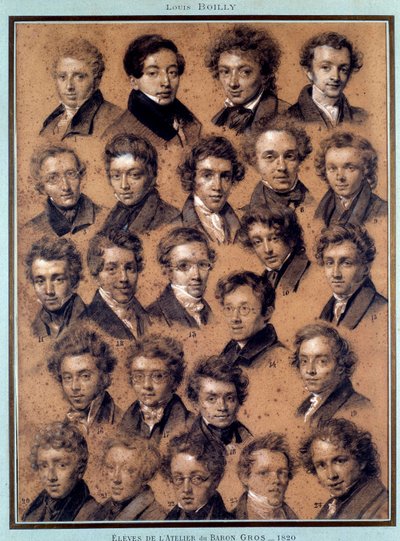 Retrato de los estudiantes del estudio del pintor Antoine Jean Gros de Louis Leopold Boilly