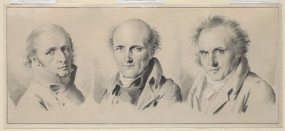 Retratos de Charles Percier, Pierre-François Léotard Fontaine y Claude-Louis Bernier, antes de 1807 de Louis Leopold Boilly