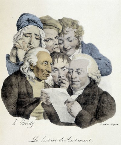 Leyendo el testamento de Louis Leopold Boilly
