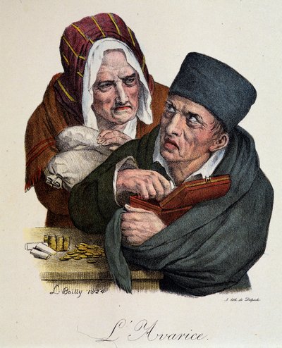Los siete pecados capitales: Avaricia por Boilly de Louis Leopold Boilly