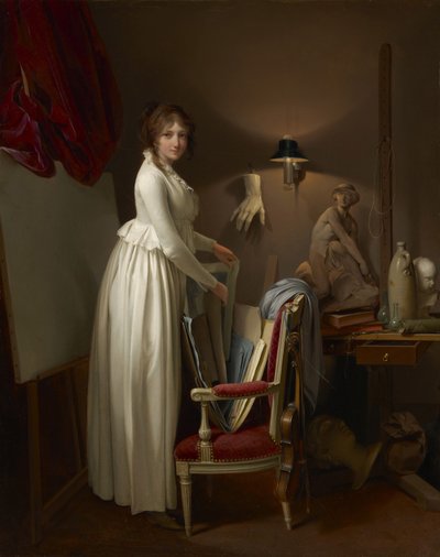 La esposa del artista en su estudio, c.1795-99 de Louis Leopold Boilly