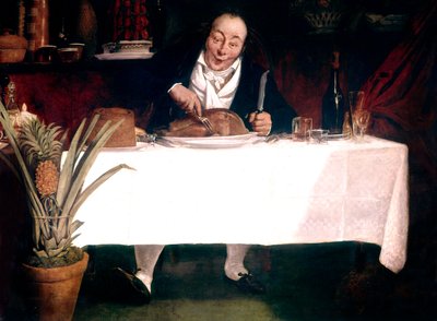 The Gourmand : Hombre comiendo pavo de Louis Leopold Boilly