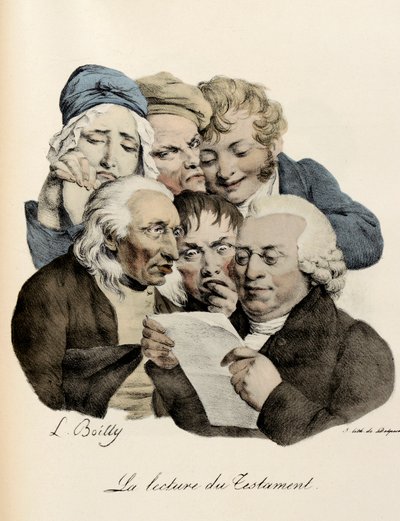 La lectura del testamento Grabado por Louis-Leopold Boilly de Louis Leopold Boilly