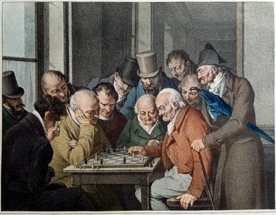 El juego de ajedrez (litografía) de Louis Leopold Boilly