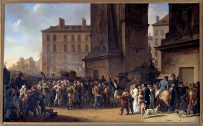 Los reclutas de 1807 pasando frente a la Porte Saint Denis en París de Louis Leopold Boilly