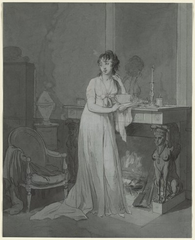 Woman in Front of a Fireplace de Louis Leopold Boilly