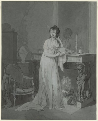 Mujer frente a una chimenea, c. 1803 de Louis Leopold Boilly