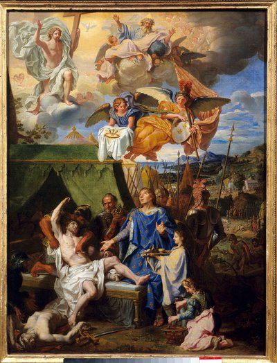 Taumaturgia: El rey Luis IX (San Luis) curando las escrófulas de Louis Licherie de Beurie