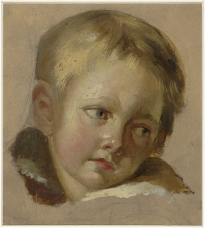Boceto de la cabeza de un niño con pelo rubio claro de Louis Léopold Boilly (rejected attribution)