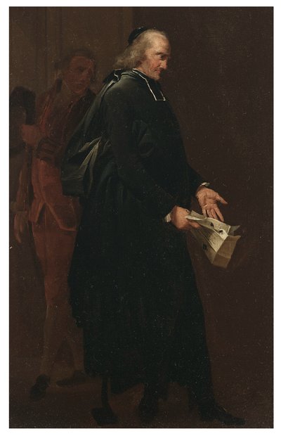 Un abad con una carta en la mano de Louis Leopold Boilly