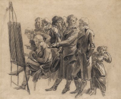 Louis-Léopold Boilly - La reunión de los artistas (boceto) de Louis Leopold Boilly