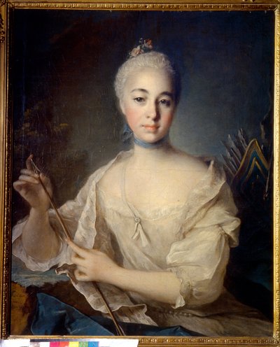 Retrato de la condesa Anna Vorontsova (1743-1769) (Retrato de la condesa A. Vorontsova). Pintura de Louis Tocque (1696-1772), óleo sobre lienzo, hacia 1758. Arte francés de Louis Tocqué
