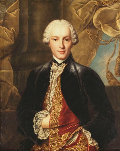 Retrato de un caballero, medio cuerpo, con una chaqueta gris de Louis Tocqué