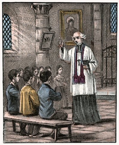 Primera Comunión, c.1880 (impresión) de Louis Maitrejean