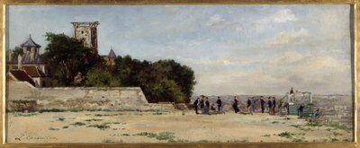 Le sommet de la butte Montmartre, avec la tour Solférino, circa 1870, circa 1870 (óleo sobre lienzo) de Louis Marie Chevalier