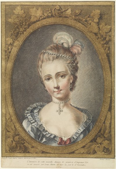 Busto de mujer joven con collar de perlas de Louis Marin Bonnet