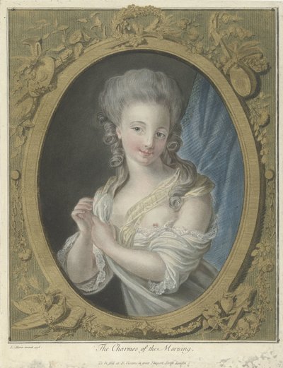 Mujer joven por la mañana Los encantos de la mañana (título sobre el objeto) de Louis Marin Bonnet